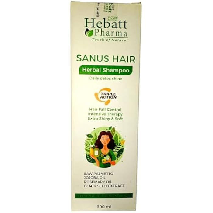 Sanus Hair Herbal Shampoo for Hair Fall Control, Intensive Hair Strengthening & Nourishing Treatment - Effective Herbal Collection Extract - 300 ml I from Al Shabrawini Pharmacy - Image 5